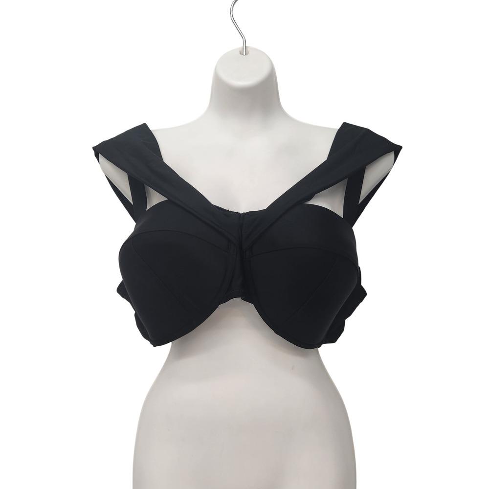 Adore Me Plus Size Off The Shoulder Strappy Bikini Top Black Women's Plus 2X